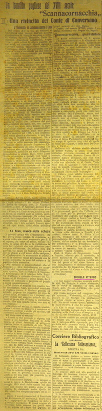 MV (1915), Un bandito pugliese del XVIII secolo %22Scannacornacchia%22, 2. Una rivincita del Conte di Conversano, CdP, 14 aprile 1915.JPG