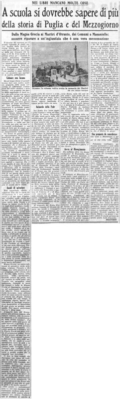 Viterbo Michele (1951) A scuola si dovrebbe sapere di più della storia di Puglia e del Mezzogiorno (La Gazzetta del Mezzogiorno, 28 aprile 1951, p. 3).jpg