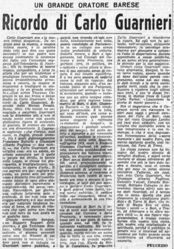 Viterbo Michele (1954) Ricordo di Carlo Guarnieri (La Gazzetta del Mezzogiorno, 11 marzo 1954, p. 4).jpg