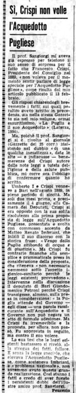 VM (1964), Sì, Crispi non volle l'Acquedotto Pugliese (La Gazzetta del Mezzogiorno, 28 febbraio 1964, p. 5) [Sangiorgi Giuseppe].jpg