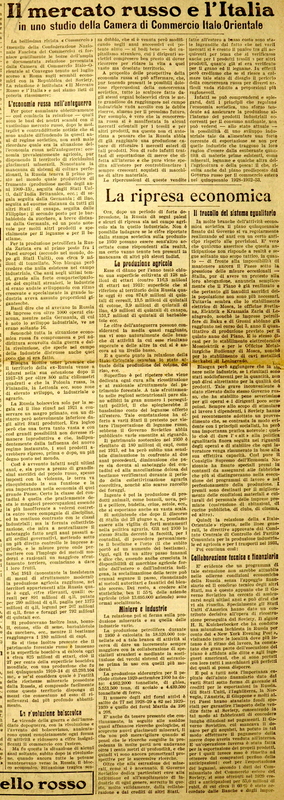 MV (1931), Il mercato russo e l'Italia in uno studio della Camera di Commercio Italo-Orientale, La GdM, 22 agosto 1931, p. 1-2.JPG