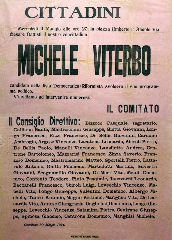 (1921) Manifesto pro candidatura di Michele Viterbo - lista Democratico-Riformista.jpg