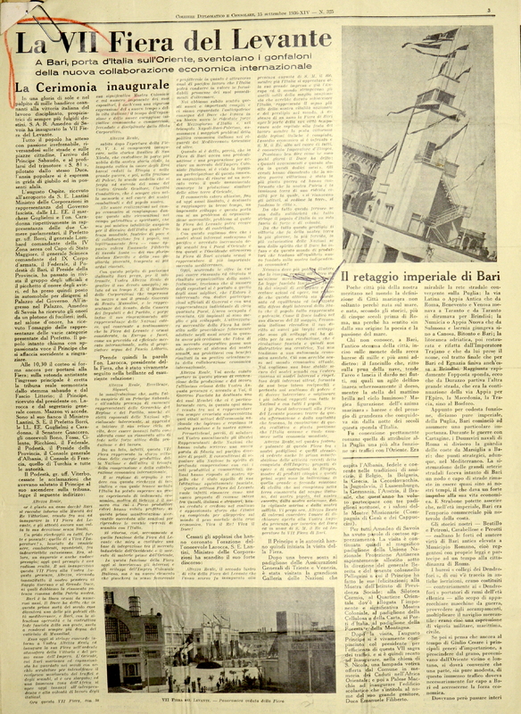MV (1936), Il retaggio imperiale di Bari, Corriere diplomatico e Consolare, 15 settembre 1936, pp. 3-4.JPG