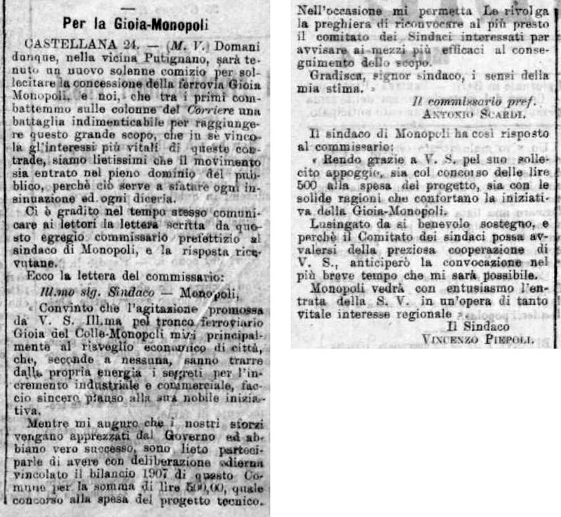 MV (1907), Per la Gioia-Castellana (Corriere delle Puglie, 25 giugno 1907, p. 1-2).jpg