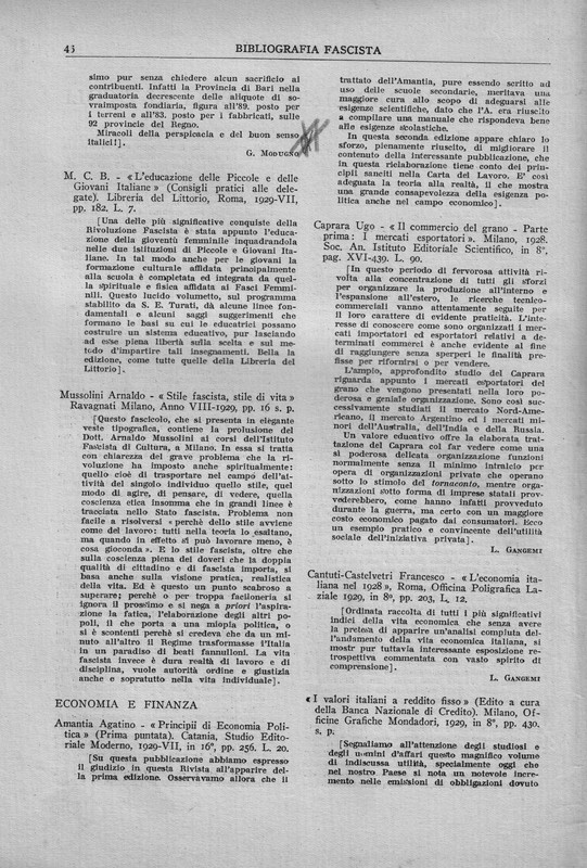 Modugno G. (1929) Recensione a L'amministrazione provinciale di Bari (Bibliografia fascista, 15 dicembre 1929, p. 45-46_Pagina_3.jpg
