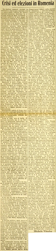 MV (1932), Crisi ed elezioni in Romania, La Gazzetta del Mezzogiorno, 26 luglio 1932, p. 1.JPG