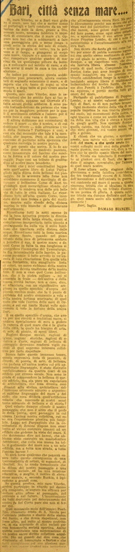 Bianchi Damaso (1923), Bari, città senza mare…, Il Giornale d'Italia, 24 luglio 1923, p. 4.JPG