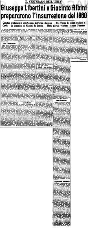 VM(1960) Giuseppe Libertini e Giacinto Albini prepararono l'insurrezione del 1860 (La Gazzetta del Mezzogiorno, 21 settembre 1960, p. 3).jpg