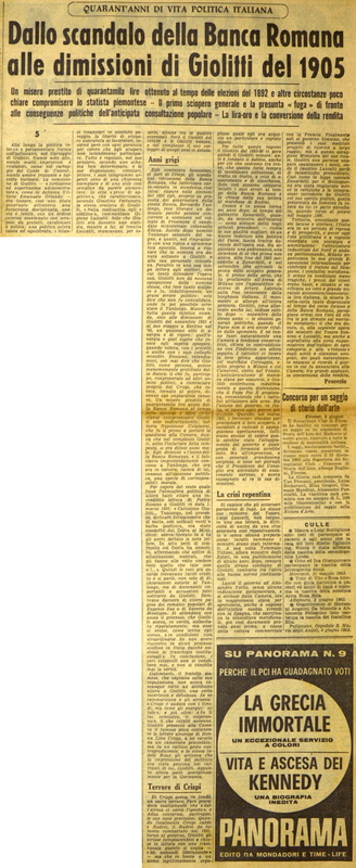 Peucezio (1963), 5. - Dallo scandalo della Banca Romana alle dimissioni di Giolitti del 1905, La GdM, 5 giugno 1963, p. 3.JPG