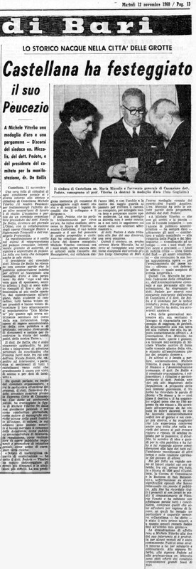 (1968), Castellana ha festeggiato il suo Peucezio (La Gazzetta del Mezzogiorno, 12 novembre 1968, p. 13).jpg