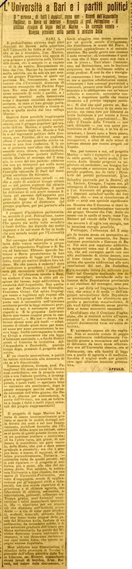 Appulo (1922), L'Università a Bari e i partiti politici, Il mondo, 07 maggio 1922, p. 6.JPG