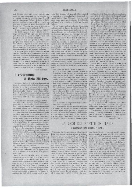 VM (1913), La crisi dei partiti in Italia, I socialisti dei diversi ismo (Humanitas, A. 3, n. 40, 5 ottobre 1913, p. 284-285).pdf