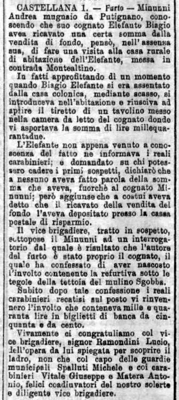 MV? (1909), Furto (Corriere delle Puglie, 3 febbraio 1909, p. 2).jpg
