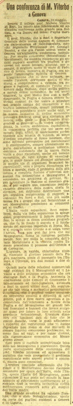 (1924) Una conferenza di M. Viterbo a Genova, Il Piccolo, 21 maggio 1924, p. 5.JPG
