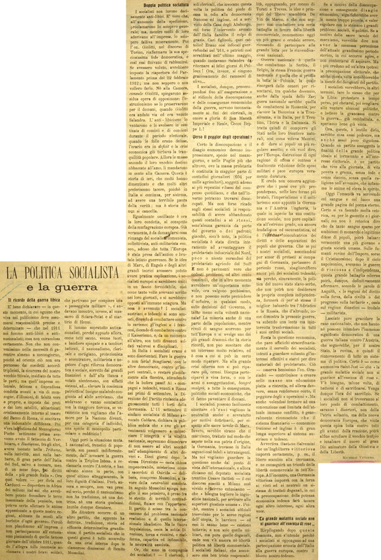 MV (1914) La politica socialista e la guerra (La stampa meridionale, 31 ottobre 1914, p. 2).JPG