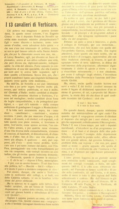 MV (1912), I 13 cavalieri di Verbicaro, Humanitas, 15 settembre 1912, p. 1.JPG