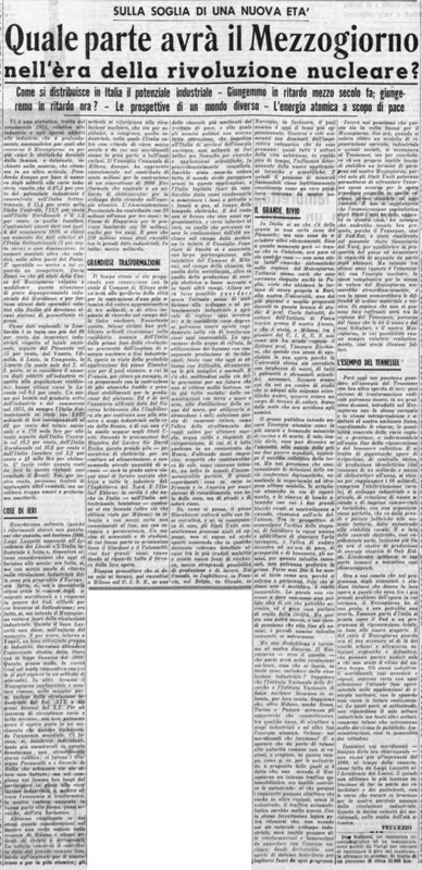 Viterbo Michele (1954) Quale parte avrà il Mezzogiorno nell'era della rivoluzione nucleare? (La Gazzetta del Mezzogiorno, 4 marzo 1954, p. 3).jpg