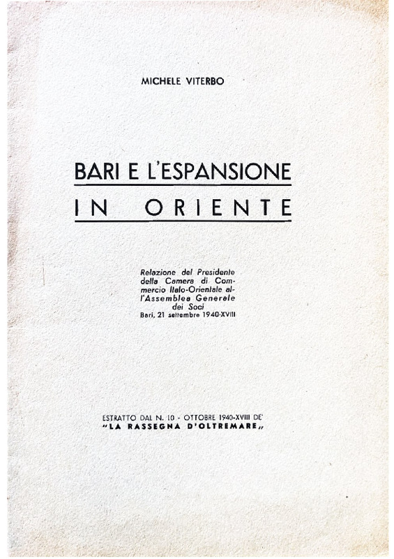 Michele Viterbo (dopo 1940), Bari e l’espansione in Oriente .pdf