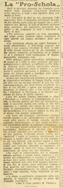 MV (1920), La Pro-Schola, Il tempo, 16 maggio 1920.JPG