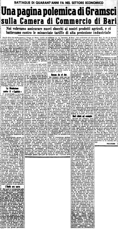 VM(1958) Una pagina polemica di Gramsci sulla Camera di Commercio di Bari (La Gazzetta del Mezzogiorno, 1 ottobre 1958, p. 3).jpg