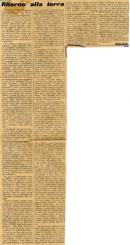 Michele Viterbo (1933) - Ritorno alla terra (Il quotidiano eritreo - Asmara - 21 luglio 1933).jpg