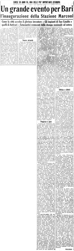Viterbo Michele (1954) Un grande evento per Bari l'inaugurazione della Stazione Marconi (La Gazzetta del Mezzogiorno, 3 agosto 1954, p. 3).jpg