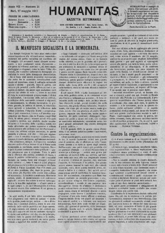 VM(1917), Il manifesto socialista e la democrazia (Humanitas, 27 maggio 1917).pdf