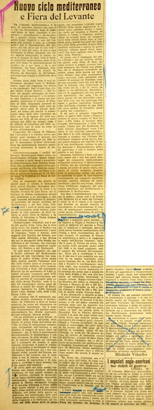 M V (1933), Nuovo ciclo Mediterraneo e la Fiera del Levante, La Gazzetta del Mezzogiorno, 20 settembre 1933, p. 1 (edizione speciale per la IV Fiera del Levante).JPG