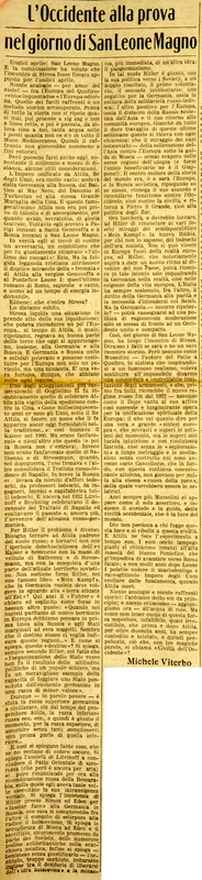 MV (1935), L’Occidente alla prova nel giorno di San Leone Magno, La Gazzetta del Mezzogiorno, 10 aprile 1935, p. 1.JPG