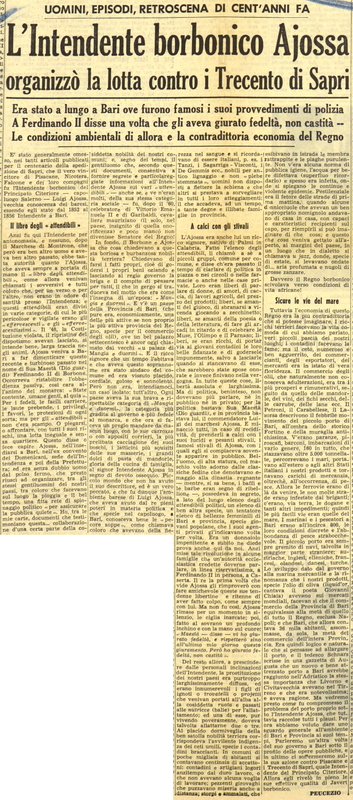 P (1957), L’Intendente borbonico Ajossa organizzò la lotta contro i Trecento di Sapri (La GdM, 7 settembre 1957, p. 3).JPG