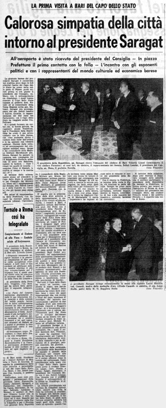 (1967), Calorosa simpatia della città intorno al presidente Saragat (La Gazzetta del Mezzogiorno, 8 settembre 1967, p. 4).jpg