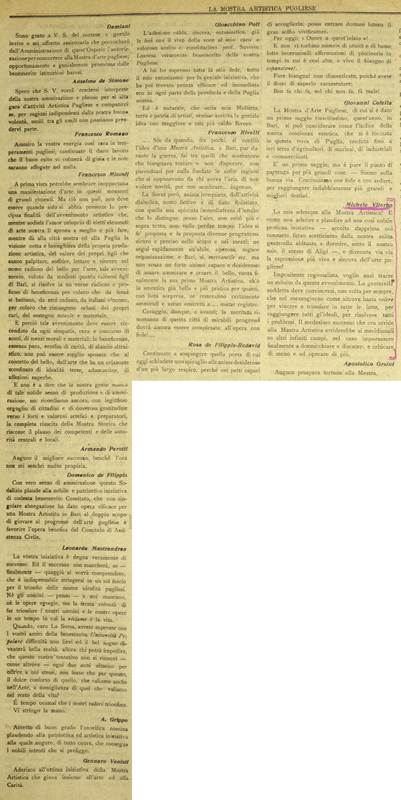 (1917) La solenne inaugurazione al Margherita (La mostra artistica pugliese, numero unico del marzo 1917, p. 2).JPG