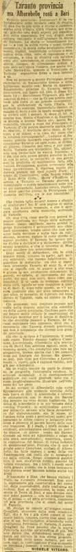 MV (1923), Taranto provincia ma Alberobello resti a Bari, Il Giornale d'Italia, 30 agosto 1923, p. 4.JPG