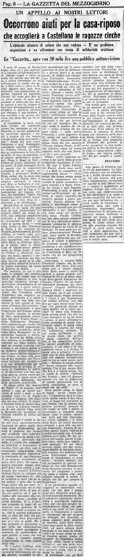 Viterbo Michele (1954) Occorrono aiuti per la casa-riposo che accoglierà a Castellana le ragazze cieche (La Gazzetta del Mezzogiorno, 18 aprile 1954, p. 8).jpg