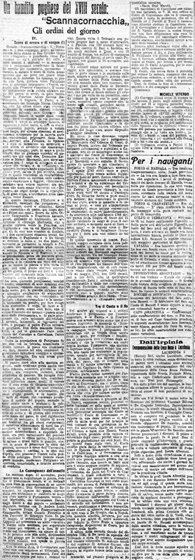 MV (1915) Gli ordini del giorno (Un bandito pugliese del XVIII secolo, Scannacornacchia) (Corriere delle Puglie, 8 maggio 1915, p. 3).jpeg