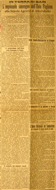 (1927), L’imponente convegno dell’Ente Pugliese alla Scuola Agraria di Alberobello, La Gazzetta di Puglia, 5 maggio 1927, p. 5.JPG