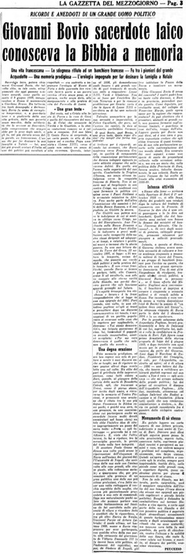 Viterbo Michele (1953) Giovanni Bovio sacerdote laico conosceva la Bibbia a memoria (La Gazzetta del Mezzogiorno, 18 aprile 1953, p. 3).jpg