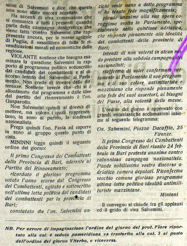 (1920) SEDUTA POMERIDIANA [del 1. Convegno del Partito del Rinnovamento] (Il Rinnovamento delle Puglie, 20 febbraio 1920, p. 2).JPG