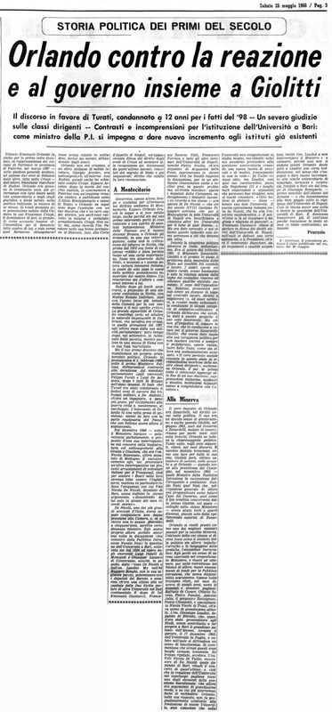 VM (1966), Orlando contro la reazione e al governo insieme a Giolitti (La Gazzetta del Mezzogiorno, 28 maggio 1966, p. 3).jpg