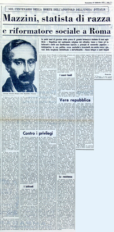 VM (1972), Mazzini, statista di razza e riformatore sociale a Roma (La Gazzetta del Mezzogiorno, 27 febbraio 1972, p. 3).jpg