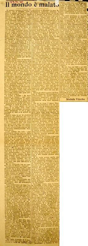 MV (1930), Il mondo è malato, La Gazzetta del Mezzogiorno, 23 dicembre 1930.JPG