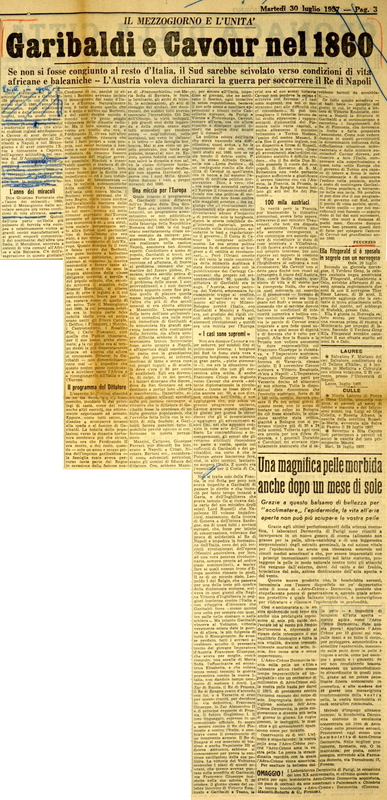 P (1957), Garibaldi e Cavour nel 1860 (La GdM, 30 luglio 1957, p. 3).JPG