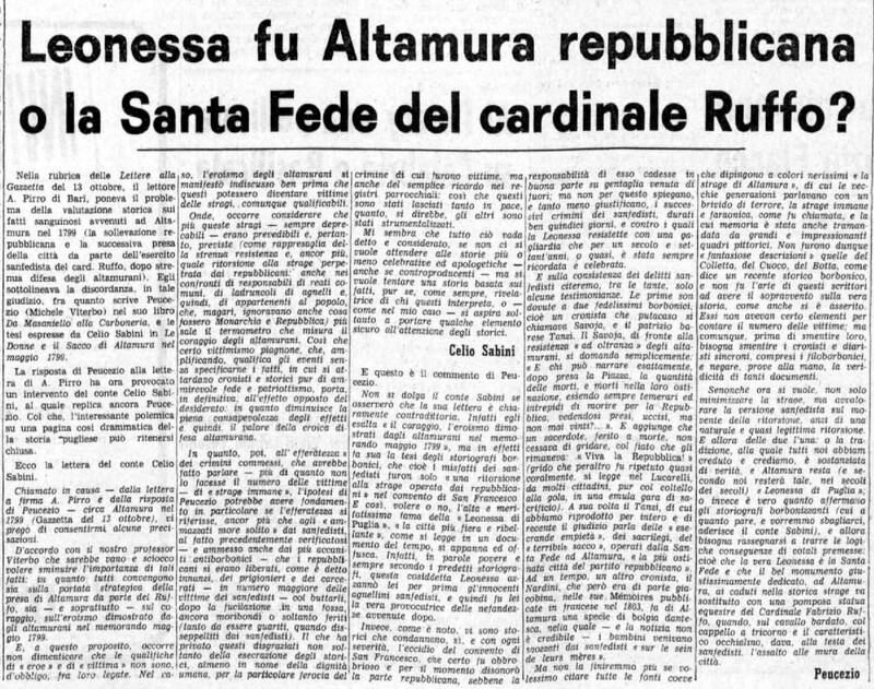 VM (1967), Leonessa fu Altamura repubblicana o Santa Fede del Cardinale Ruffo? (La Gazzetta del Mezzogiorno, 10 novembre 1967, p. 3).jpg