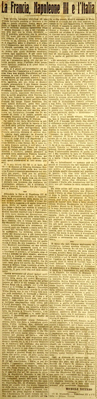 MV (1926), La Francia, Napoleone III e l'Italia, La Gazzetta di Puglia, 23 gennaio 1926, p. 3.JPG