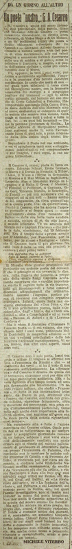 MV (1919), Un poeta nostro, G. A. Cesareo, Da un giorno all'altro (Giornale d'Italia, 1 aprile 1919, p. 2).JPG