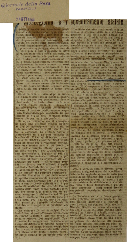 (1923), Il Mezzogiorno e l'accentramento statale [Recensione].JPG