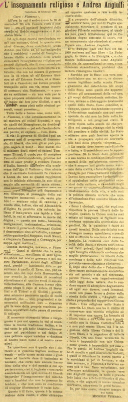 MV (1908) L'insegnamento religioso e Andrea Angiulli (La Fiamma 29 febbraio 1908).JPG