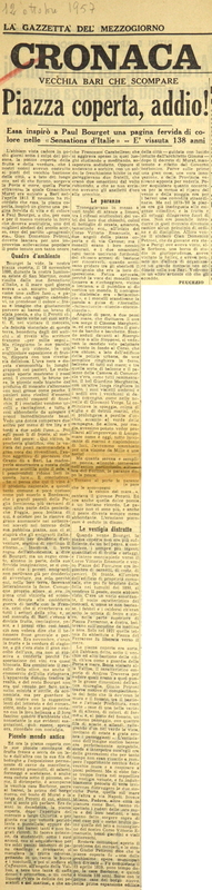 P (1957), Piazza coperta, addio!, Vecchia Bari che scompare (La GdM, 12 ottobre 1957, p. 3).JPG