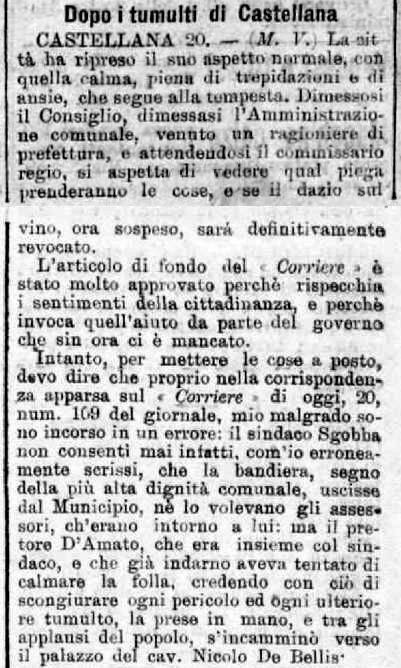 MV (1907), Dopo i tumulti di Castellana (Corriere delle Puglie, 22 aprile 1907, p. 1).jpg