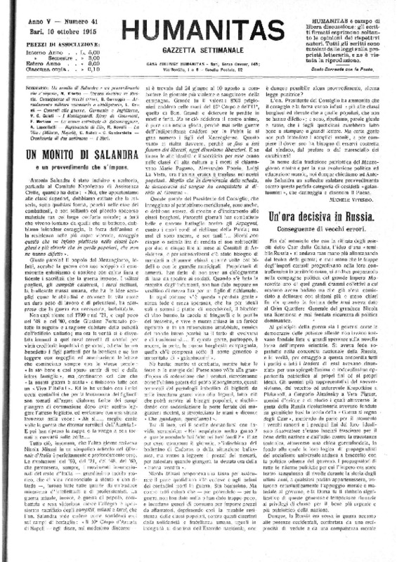 VM(1915), Un monito di Salandra e un provvedimento che s'impone (Humanitas, 10 ottobre 1915).pdf